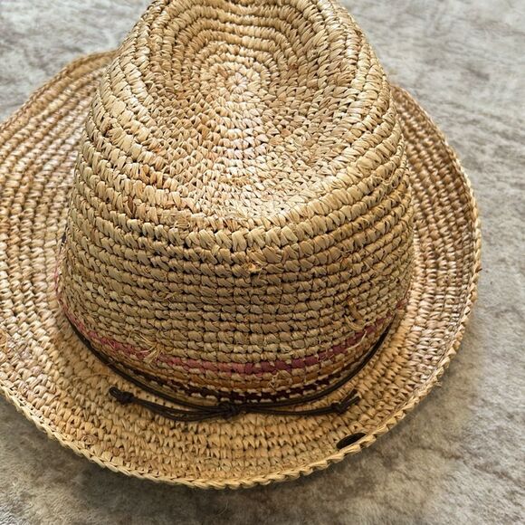 Peter Grimm Stylish Straw Fedora Hat one size - Picture 6 of 7